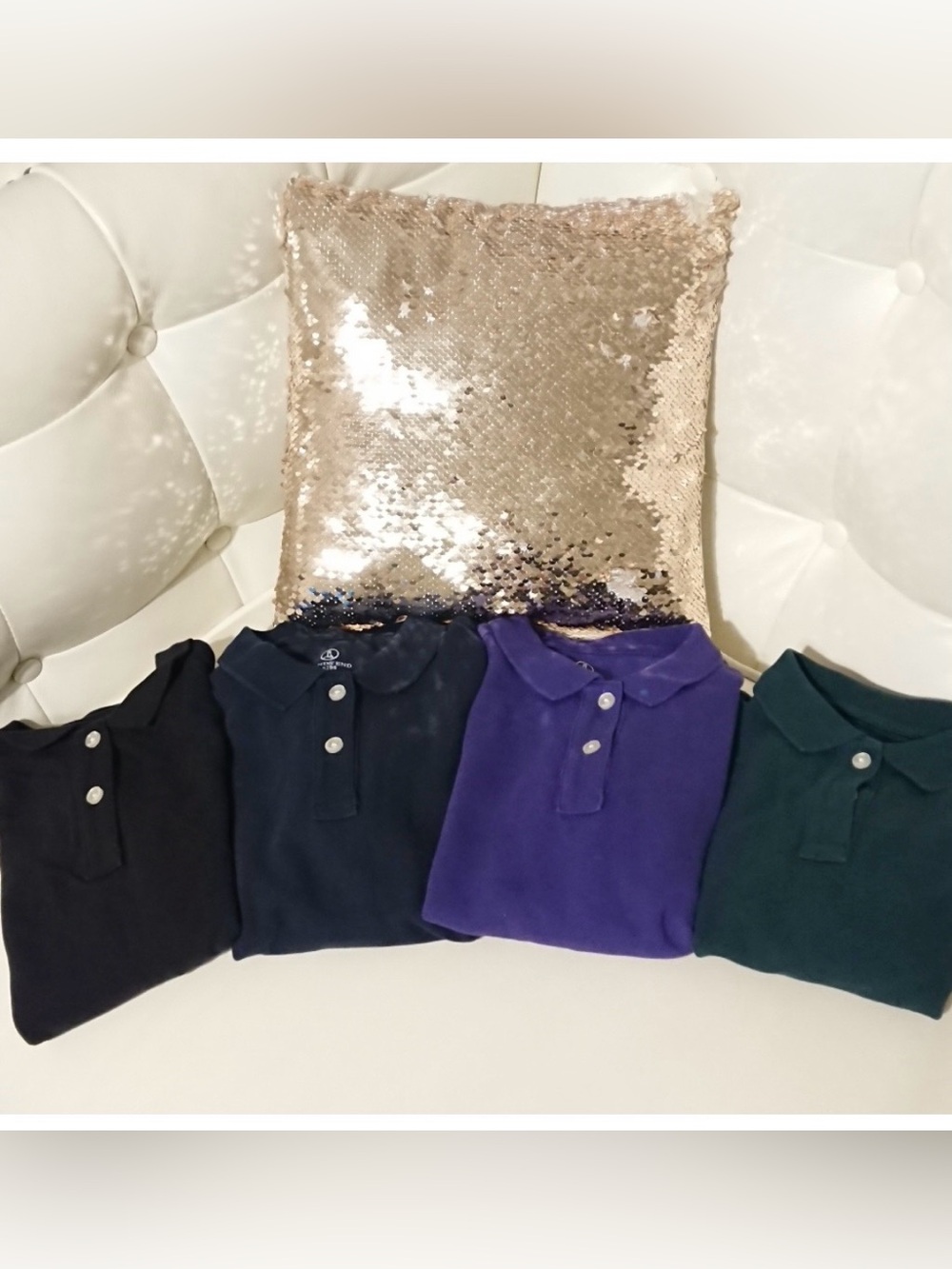 Lands' End School Uniform Long Sleeve Polo Shirt Bundle